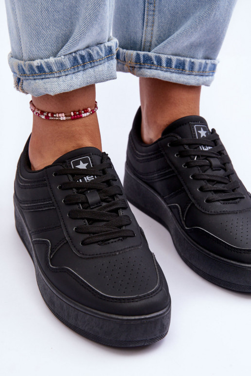 sportschoenen met platform in de zwarte kleur Pudina