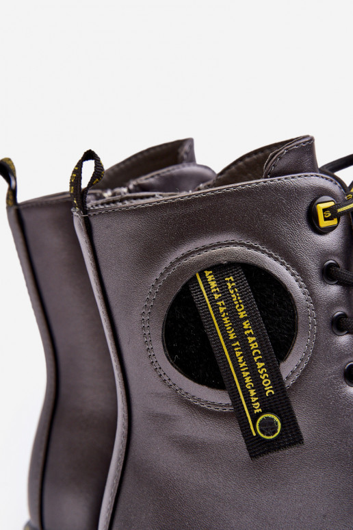 Warme kinderschoenen schoenen grijze kleur Iomare