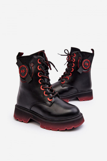 Warme kinderlaarsjes in de kleur zwart Askya 2