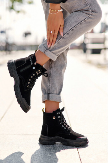 verwarmd van suède Dameslaarzen in de kleur zwart Jailina 2