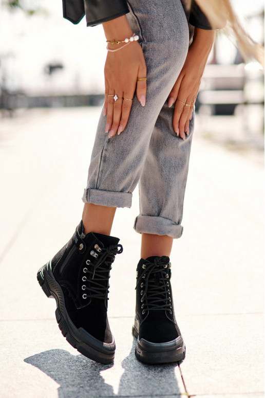 verwarmd van suède Dameslaarzen in de kleur zwart Jailina