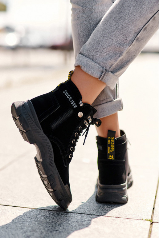 verwarmd van suède Dameslaarzen in de kleur zwart Jailina