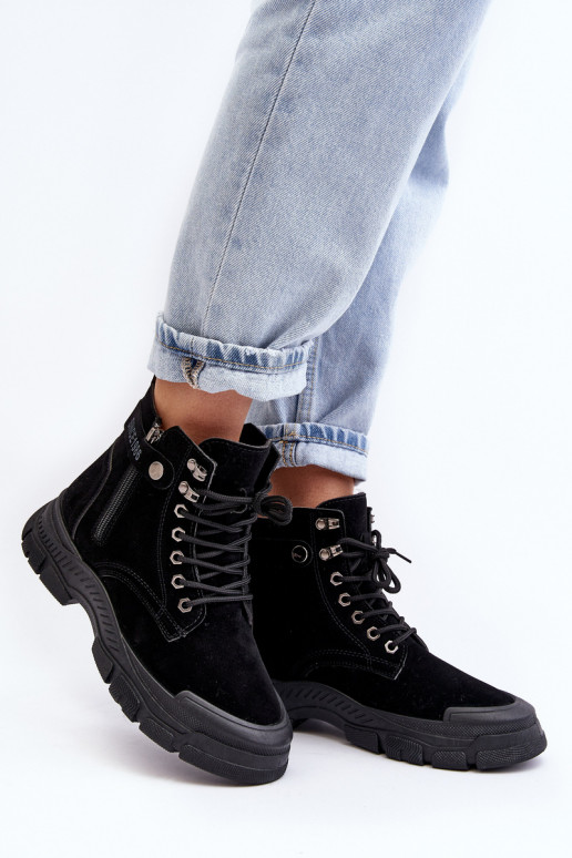 verwarmd van suède Dameslaarzen in de kleur zwart Jailina