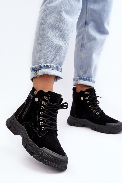 verwarmd van suède Dameslaarzen in de kleur zwart Jailina