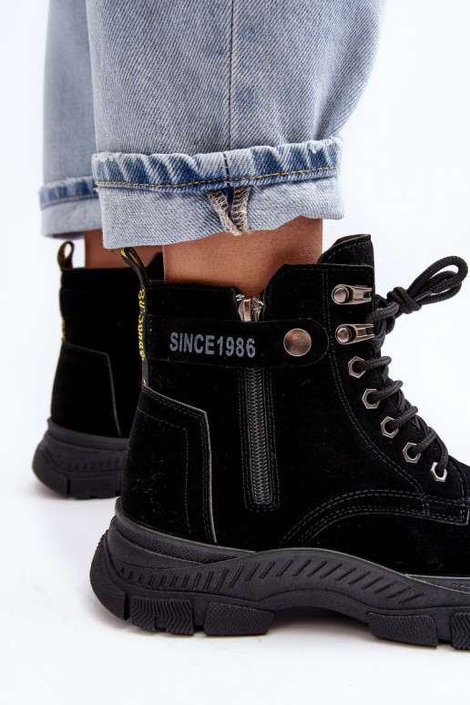 verwarmd van suède Dameslaarzen in de kleur zwart Jailina