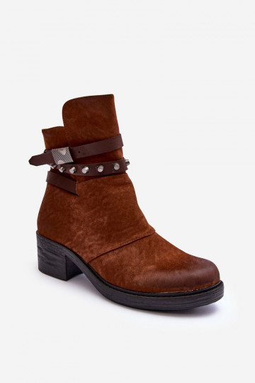 Verwarmde Laarzen met hakken in de bruine kleur Effie