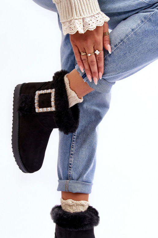 snowboots verwarmd met gespen in de zwarte kleur Dulca snowboots verwarmd met gespen in de zwarte kleur Dulca