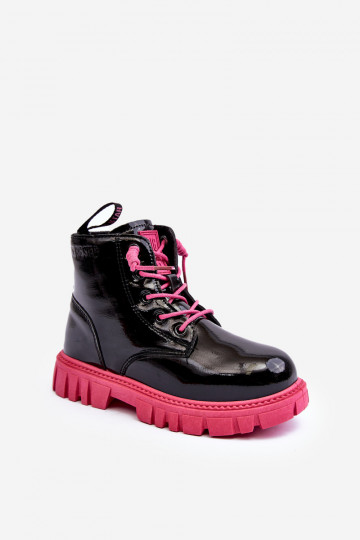 verwarmd met verniseffect Laarzen Kinderen Big Star MM374148 Zwart en roze