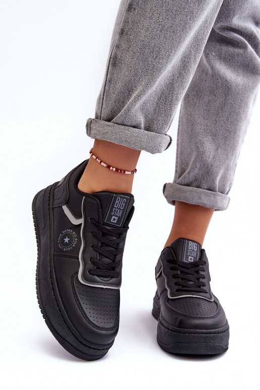 Damessportschoenen, sneakers Big Star MM274232 zwarte kleur