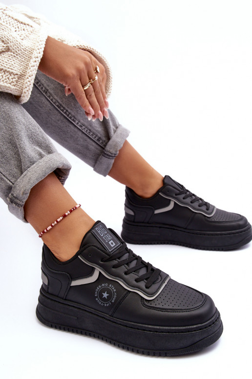 Damessportschoenen, sneakers Big Star MM274232 zwarte kleur