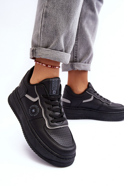 Damessportschoenen, sneakers Big Star MM274232 zwarte kleur