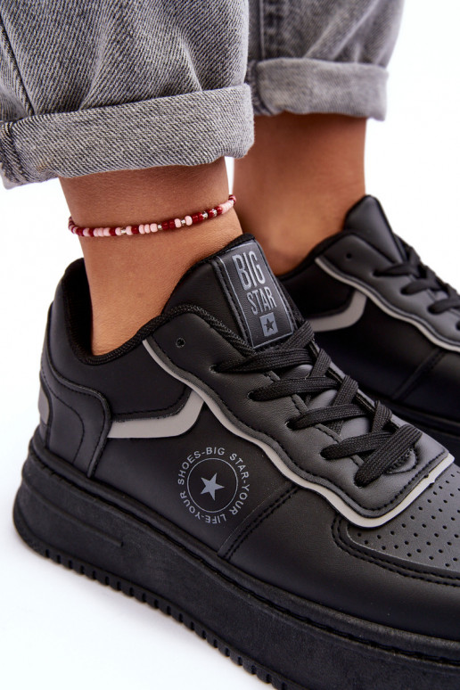 Damessportschoenen, sneakers Big Star MM274232 zwarte kleur