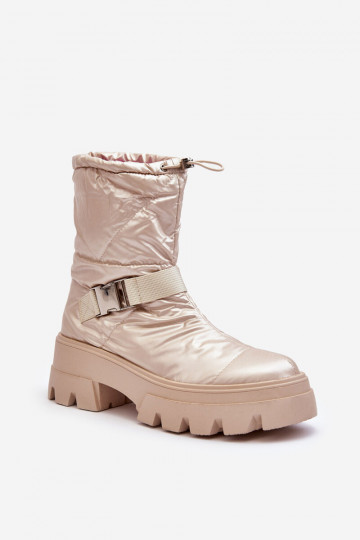 Dameslaarzen met trendy massieve zool in beige Werikse
