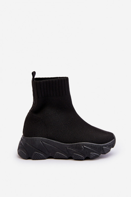 met sokachtige schoenen Kindersneakers zwarte kleur Zaelin met sokachtige schoenen Kindersneakers zwarte kleur Zaelin