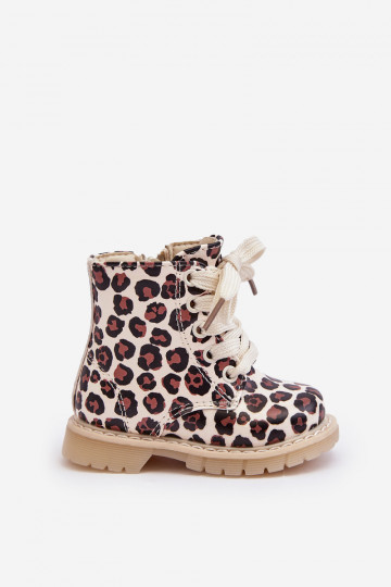 verwarmde kinderlaarzen met rits beige-bruine kleur Dolida 2