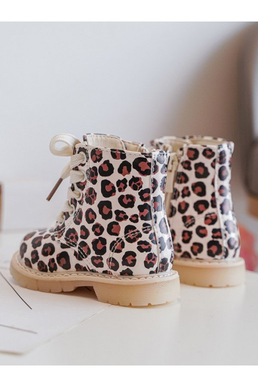 verwarmde kinderlaarzen met rits beige-bruine kleur Dolida