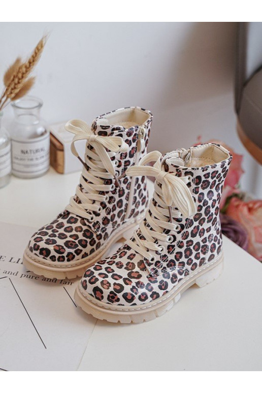 verwarmde kinderlaarzen met rits beige-bruine kleur Dolida