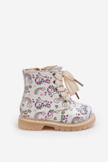 verwarmde kinderlaarzen met rits beige kleur Dolida 2