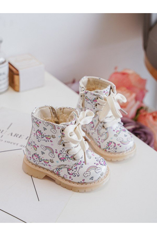 verwarmde kinderlaarzen met rits beige kleur Dolida