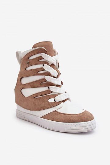 Enkellaarzen met veters beige Amria
