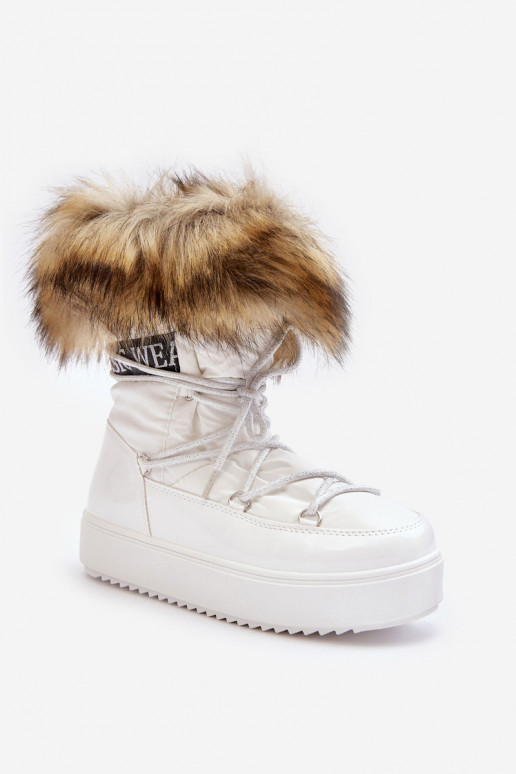 witte Santero snowboots met veters witte Santero snowboots met veters