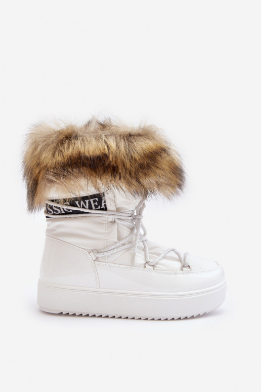 witte Santero snowboots met veters witte Santero snowboots met veters