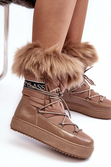 snowboots met veters beige Santero