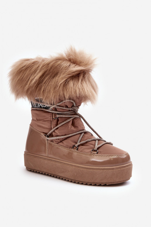 snowboots met veters beige Santero snowboots met veters beige Santero