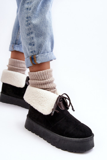 snowboots met platform met verwarming in de zwarte kleur Olimuka