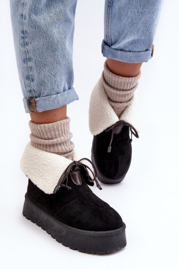 snowboots met platform met verwarming in de zwarte kleur Olimuka 2