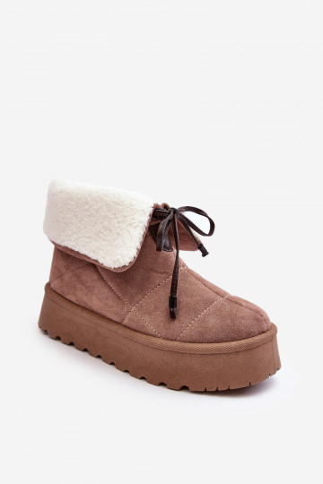 snowboots met een platform met verwarmend beige Olimuka