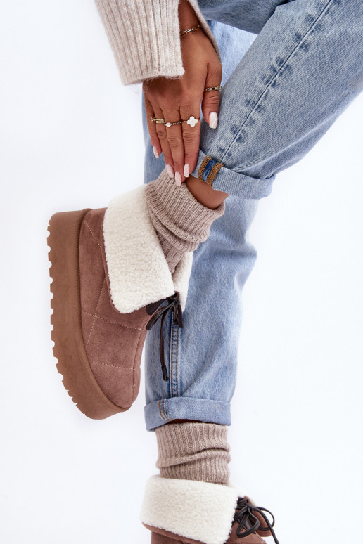 snowboots met een platform met verwarmend beige Olimuka snowboots met een platform met verwarmend beige Olimuka