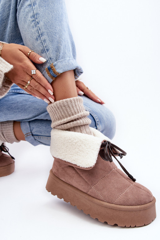 snowboots met een platform met verwarmend beige Olimuka snowboots met een platform met verwarmend beige Olimuka