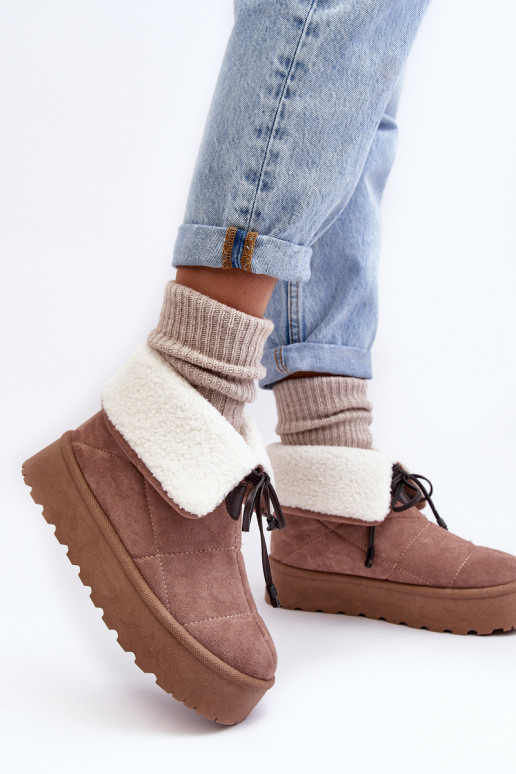 snowboots met een platform met verwarmend beige Olimuka snowboots met een platform met verwarmend beige Olimuka