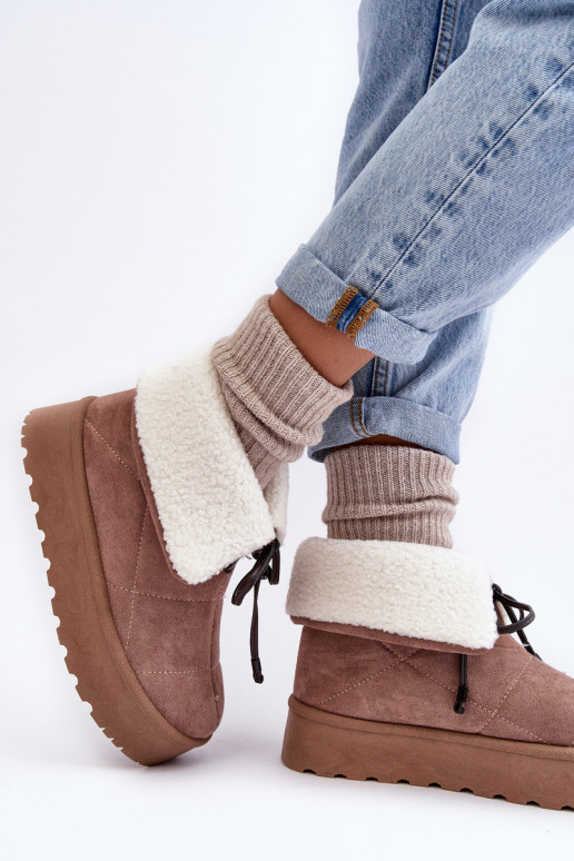 snowboots met een platform met verwarmend beige Olimuka snowboots met een platform met verwarmend beige Olimuka