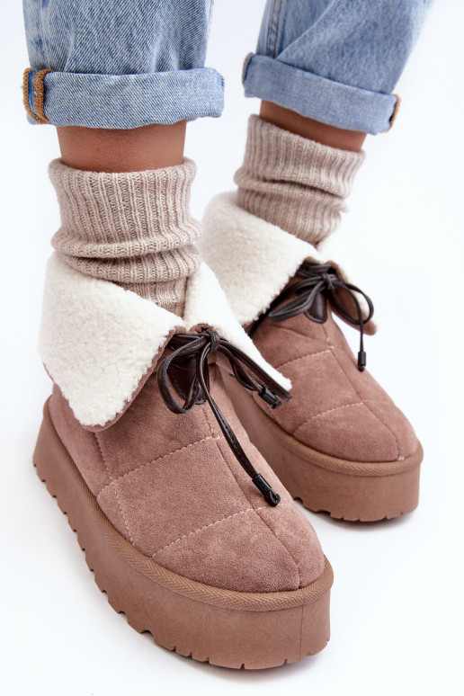 snowboots met een platform met verwarmend beige Olimuka snowboots met een platform met verwarmend beige Olimuka