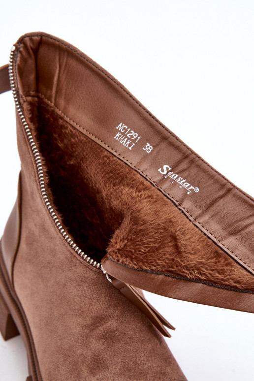 Suede laarzen met ritsen beige Kandell Suede laarzen met ritsen beige Kandell