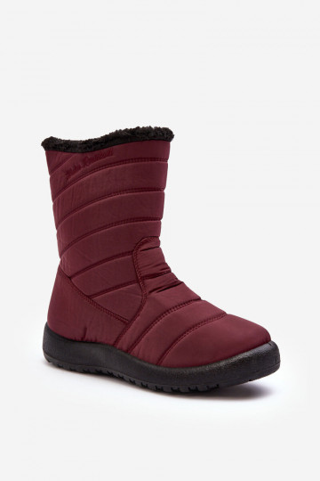 verwarmde snowboots bordeauxrood Luxina