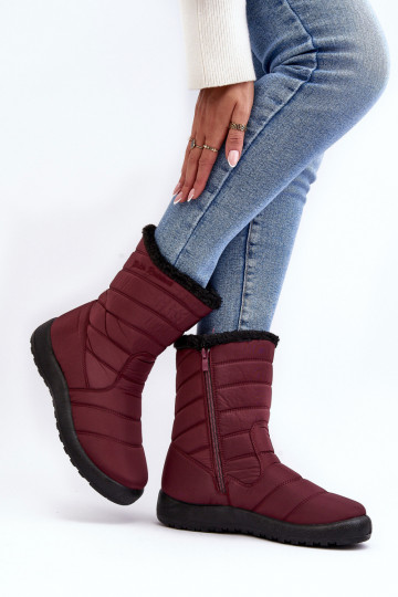 verwarmde snowboots bordeauxrood Luxina 2