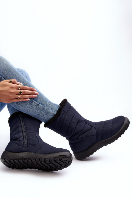 verwarmde snowboots in donkerblauwe kleur Luxina verwarmde snowboots in donkerblauwe kleur Luxina