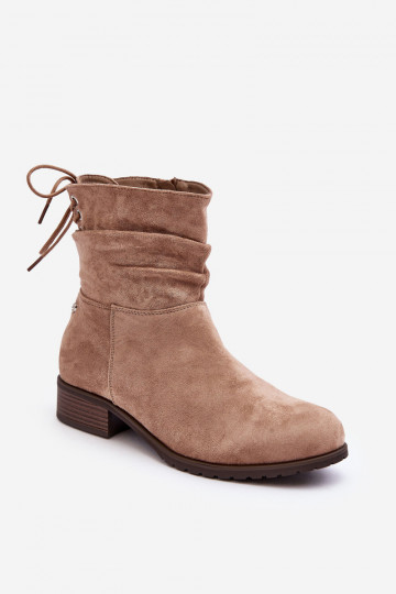 Suède dameslaarzen beige Keresa