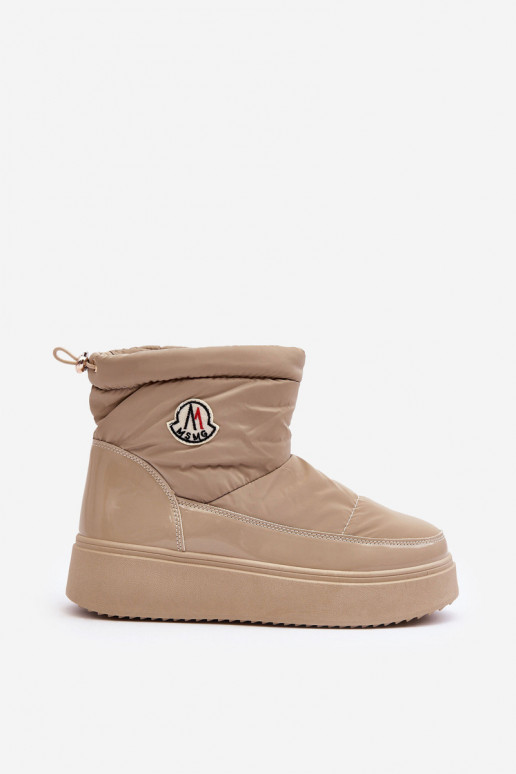 Gattea beige platform snowboots van een duurzaam model Gattea beige platform snowboots van een duurzaam model