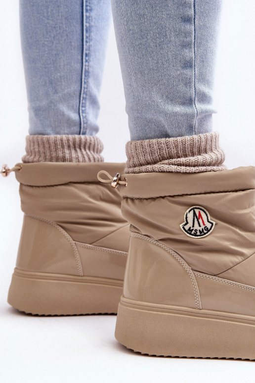 Gattea beige platform snowboots van een duurzaam model Gattea beige platform snowboots van een duurzaam model
