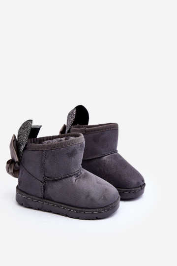 Verwarmde kindersnowboots met linten grijze Meriva