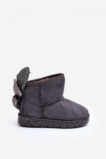 Verwarmde kindersnowboots met linten grijze Meriva 2