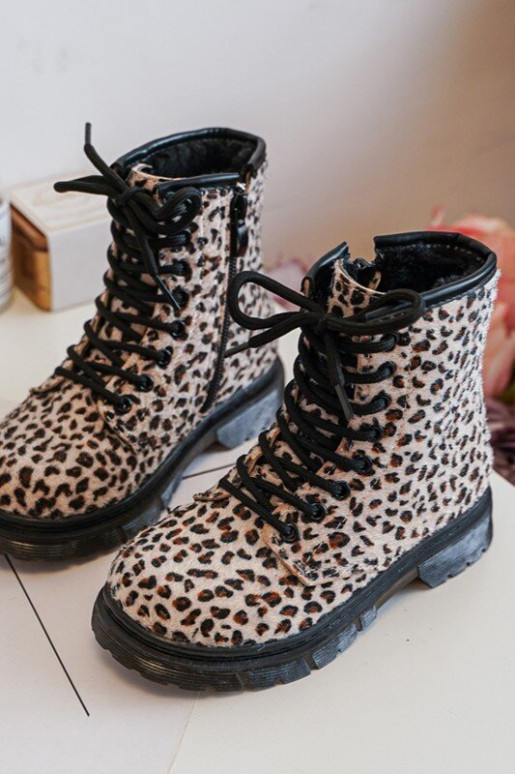 Warme kinderschoenen met ritsen beige Goopy