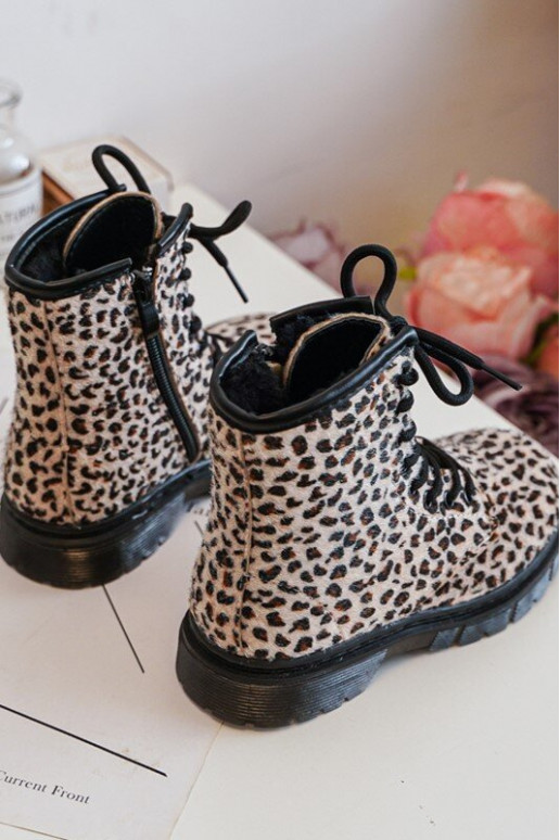 Warme kinderschoenen met ritsen beige Goopy