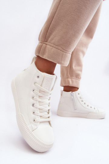 Verwarmde vrijetijdsschoenen met ritsen in witte kleur Big Star MM274017 2