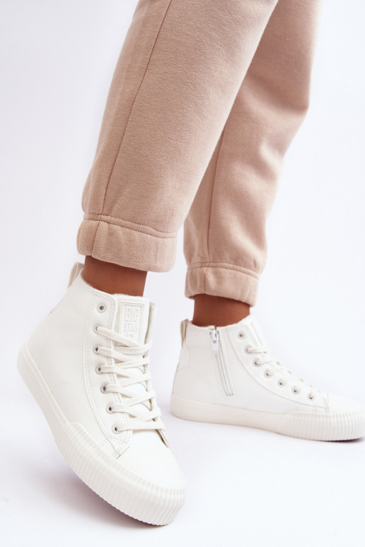 Verwarmde vrijetijdsschoenen met ritsen in witte kleur Big Star MM274017 Verwarmde vrijetijdsschoenen met ritsen in witte kleur Big Star MM274017