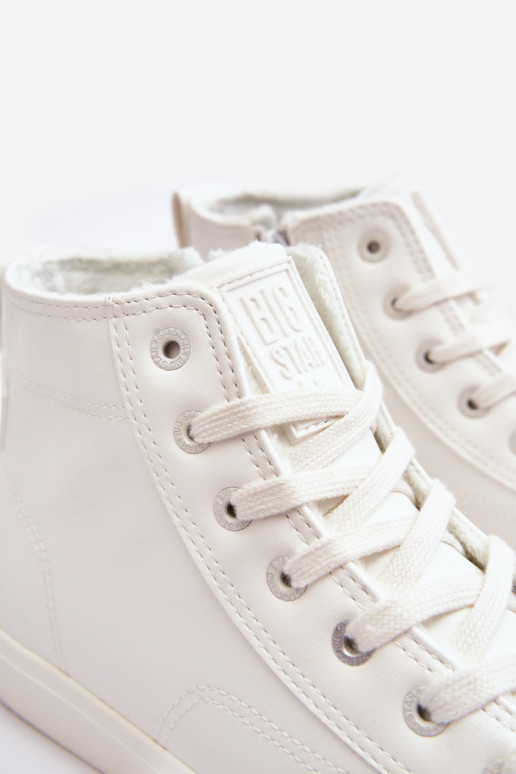 Verwarmde vrijetijdsschoenen met ritsen in witte kleur Big Star MM274017 Verwarmde vrijetijdsschoenen met ritsen in witte kleur Big Star MM274017